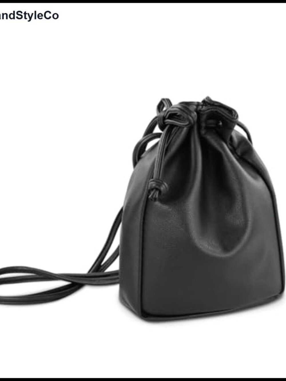 PU Leather Drawstring Crossbody Purse for Women, Adjustable Strap Small Bag